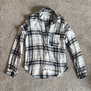 Abercrombie & Fitch Black and White Plaid Shirt